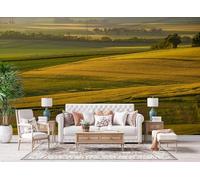 Papier Peint Mural 150 x 107 cm Zones Rurales Terres Agricoles Coucher De Soleil Impression 3D HD Effet Réaliste Tableau mural Lavable Non Tissé Décoration Murale pour Salon Chambre Bureau A-9