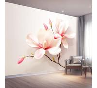 Papier peint Mural 3d, Coloré Tableau mural décoratif, Design Gros plan Élégant Magnolia, Décoration murale pour salon chambre bureau 250 x 175 cm