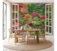 Papier Peint Mural 3D Fenêtre Vue La Fenêtre Douce Brise 450x315cm
