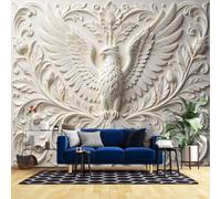 Papier Peint Mural 3D Panoramique 40X28 Pouces Motif Floral et Aigle Aux Ailes Déployées Style Poster De Luxe Décoration Murale pour Chambre Salon Ou Bureau Aigle Ailé 100X70Cm/40X28 Pouces (L X