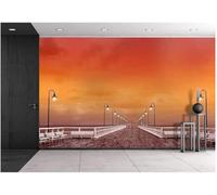 Papier Peint Mural, 3D Paysage De Réverbère De Pont 400(W) X280(H) Cm Papier Peint Auto-Adhésif Peel And Stick Pour Salon Chambre Tv Fond Bureau Restaurant Motif Chambre Amovible Art Mural-3080610