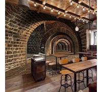 Papier peint mural 3D personnalisé,créatif,pour espace agrandi,mur de briques,tunnel,bar,restaurant,peinture murale personnalisée,papier peint intissé 350cm(W)×245cm(H)