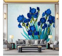 Papier Peint Mural 3D Vase Bleu Abstrait 200x140 cm Papier Peint Murale Panoramique Poster Tapisserie Photo intissé, pour Chambre Salon Personnalisé Murale Décoration