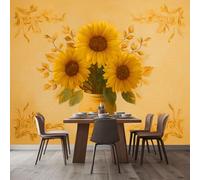Papier Peint Mural 3D Vase Protecteur De Fleurs Rétro 250x175 cm Papier Peint Murale Panoramique Poster Tapisserie Photo intissé, pour Chambre Salon Personnalisé Murale Décoration