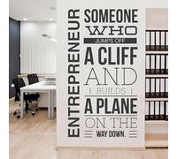 Papier peint mural amovible en vinyle avec citation motivante pour entrepreneur 42 x 77 cm
