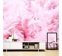 Papier Peint Mural Autocollant Nouveau 3D Grand Mural Résumé Belle Plume Rose Papier Peint Mural 3D Papier Peint Mural 3D Pour Décor De Salon, Photo Murale Peler Et Coller L'Art Mu 400 x 280 cm (LxH)