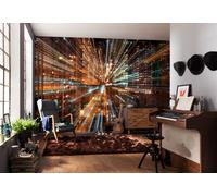 Vivant Pièce Papier-Peint Ville Lumières 368x248 CM Fusion Effet Red Décor