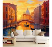 Papier Peint Mural Chambre Paysage de la ville de Venise 400x280 cm Poster Mural 3D Tableaux Muraux Tapisserie Photo, Salon Chambre d'enfants Mur de Fond Papier Peint Panoramique