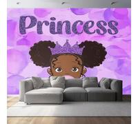 Papier Peint Mural de Motifs De Personnages Et De Princesses, Style De Dessin Animé Impression Photo Panoramique Déco de La Maison - Pour Salon Chambre D'enfant Décoration Murale 250 x 175 cm, Violet