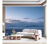 Papier peint mural de taille personnalisée, désert enneigé, paysage d'hiver, montagne, horizon, minimaliste, contemporain, ciel auto-adhésif, tissu amovible pour la décoration de la maison et du