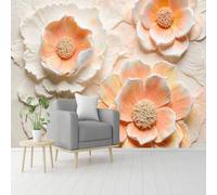 Papier peint mural de taille personnalisée, impression d'art moderne de fleur de pêcher, papier peint autocollant amovible à décoller et à coller, pour salon, chambre, magasin, bureau, enfants