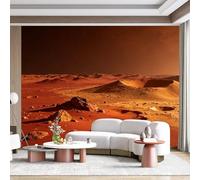 Papier peint mural de taille personnalisée, paysage du désert de Mars, planète rouge, horizon, réaliste, panoramique, tissu autocollant amovible pour la décoration de la maison et du bureau