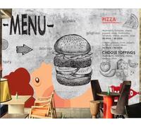 Papier Peint Mural En Ciment Peint À La Main Pour Hamburger, Pizza, Restauration Rapide, Snack, Thé De L'après-midi, Dessert, Fond De Maison, Restaurant Occidental, Papier Peint Mural Pour Café,3D,25