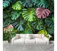 Papier Peint Mural Intissé Photo 200x140 cm Motif Monstera Tropical Poster Mural Fresque Murale pour Salon, TV Mur, Intérieure Vert Anti-poussière Papier Peint Fresque Murale