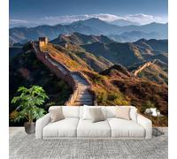 Papier Peint Mural Intissé Photo 200x140 cm Paysage de La Grande Muraille de Montagne Poster Mural Fresque Murale pour Salon, Intérieure Paysages Naturels Anti-poussière Papier Peint Fresque Murale