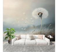 Papier Peint Mural Intissé Photo 250x175 cm Motif de Pissenlits à L'Aquarelle Poster Mural Fresque Murale pour Salon, TV Mur, Intérieure Gris Anti-poussière Papier Peint Fresque Murale