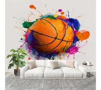 Papier Peint Mural Intissé Photo 300x210 cm ThèMe Du Basket Ball Sportif Poster Mural Fresque Murale pour Salon, TV Mur, Intérieure Coloré Anti-poussière Papier Peint Fresque Murale