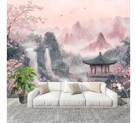 Papier Peint Mural Intissé Photo 350x256 cm Peinture de Paysage Chinoise Poster Mural Fresque Murale pour Salon, TV Mur, Intérieure Style D'Encre Anti-poussière Papier Peint Fresque Murale
