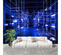 Papier Peint Mural Intissé Photo 400x280 cm RéSumé de Science Fiction GéOméTrique Poster Mural Fresque Murale pour Salon, TV Mur, Intérieure Bleu Anti-poussière Papier Peint Fresque Murale