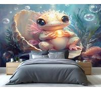 Papier Peint Mural Mignon avec Motif de Grenouille Coquillage Bulles et Algues pour Chambre D'Enfant Salon Chambre de Garçon 200 X 140 cm