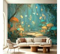 Papier Peint Mural Moderne Forêt Enchantée Magique, Déco Chambre Enfant & Bébé Ambiance Féérique, Papier Peint Intissé Sans Odeur Lavable, Tapisserie Murale Photo 3D 350 x 256(WxH)