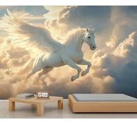 Papier peint mural motif cheval volant - Créatures mythiques - Papier peint photo personnalisé (non autocollant)
