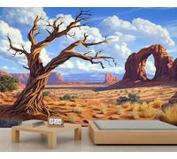Papier peint mural paysage désert, sites du patrimoine mondial, papier peint paysage naturel pour salon, chambre à coucher, arrière-plan TV, hôtel, bar, décoration - 250 x 175 cm