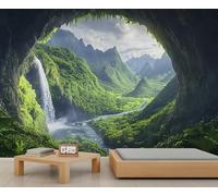Papier peint mural paysage grotte merveilles naturelles - Papier peint mural géant 3D à l'échelle commerciale pour café, salon, galerie (non autocollant)