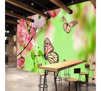 Papier Peint Mural Photo 3D Poster Art Sticker Décoration Murale Plante Fleur Papillon 416(W)X254(H)Cm - Tableaux Muraux Autocollants Pour Salon Chambre Bureau Couloir Salle À Manger Chambre D-5937844