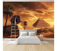 Papier peint mural pyramides de l'Égypte antique 350 x 256 cm - Impression d'art de qualité supérieure - En non-tissé - Décoration murale - Paysage du désert