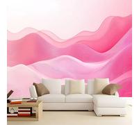 Papier Peint Mural Salon Motif de vagues roses 350x256 cm Papier Peint Panoramique Intissé Moderne, Décoration Murale Poster Tableaux Muraux Imprimé 3D Tapisserie Photo