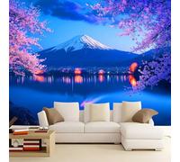 Papier Peint Mural Salon Paysage de lac de montagne enneigée japonais 250x175 cm Papier Peint Panoramique Intissé Moderne, Décoration Murale Poster Tableaux Muraux Imprimé 3D Tapisserie Photo