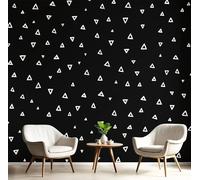 Papier Peint Mural Salon Petit Triangle 350×256 Cm Papier Peint Panoramique Géométrie Minimaliste Moderne, Décoration Murale Poster Tableaux Muraux Imprimé 3D Photo Noir