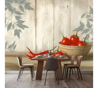Papier Peint Mural Salon Vintage Bois Poivre 500x280 cm Papier Peint Panoramique Intissé Moderne, Décoration Murale Poster Tableaux Muraux Imprimé 3D Tapisserie Photo