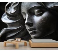 Papier peint mural sculpture classique, portrait de fille, papier peint en relief 3D pour salon, chambre à coucher, arrière-plan TV, décoration de bureau - 280 x 200 cm
