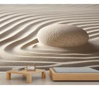 Papier peint mural Zen Stone Wellness Rock - Papier peint moderne pour salon, chambre à coucher - 400 x 280 cm - Ne se décolle pas et ne colle pas