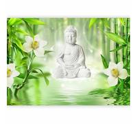 Papier peint murando intissé 300x210 cm Décoration Murale XXL Poster Tableaux Muraux Tapisserie Photo Trompe l'oeil Bouddha Fleurs eau b-A-0049-a-a