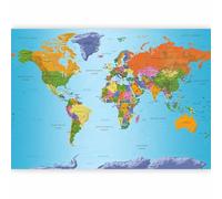 Papier peint murando intissé 350x256 cm Décoration Murale XXL Poster Tableaux Muraux Tapisserie Photo Trompe l'oeil XXL Carte du monde Continente k-A-0095-a-a
