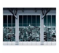 Papier peint murando intissé 350x256 cm Décoration Murale XXL Poster Tableaux Muraux Tapisserie Photo Trompe l'oeil Ville Ville New York Panorama Fenetre c-A-0074-a-d