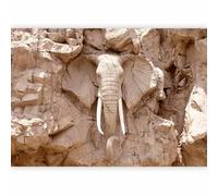 Papier peint murando intissé 350x256 cm Décoration Murale XXL Poster Tableaux Muraux Tapisserie Photo Trompe l'oeil éléphant pierre g-B-0007-a-c