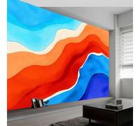 Papier Peint Muraux Affiche Photo 300L x 210H cm, Papier Peint Mural Photo Abstrait Marbre Aquarelle Vagues - Décoration Murale Minimaliste pour Salon Chambre Chambre d'Enfant Couloir Salle de Jeux