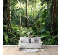 Papier Peint Muraux Forêt Tropicale Moderne Décoration Murale pour Chambre Salon Meuble, Vert 250 x 175 cm Papier Peint Imperméable Pour Salle De Bain Cuisine Bureau Salle Murs