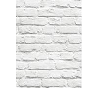 Papier peint - Muriva - Briques Blanc - Imitation pierre et brique - Intérieur - Finition Mat