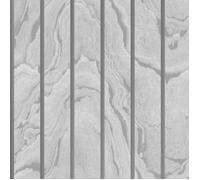 Papier Peint - MURIVA - Grain De Bois Argent - 10,05 m x 53 cm - Lavable - Finition Lisse