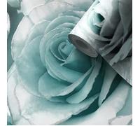 Papier peint - Muriva - Madison Rose Glitter Aqua et Gris - Floral et végétal - Brillant - A coller