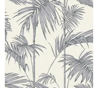 Papier peint nature Profhome 369192-GU papier peint intissé légèrement texturé au design de jungle brillant gris argent blanc 5,33 m2