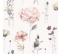 Papier Peint Naturel Crème Beige Taupe Ivoire - Floral Check Stripe Marbre