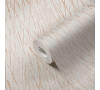 Papier Peint Naturel Design Marbré Avec Couleur Métallique - Crème
