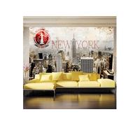 Papier peint New York POST AGE STAMP-Taille L 350 x H 245 cm