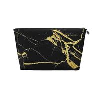 Papier Peint Noir doré imprimé, Trousse de Toilette Trousse de Maquillage Sac à cosmétiques Trousse de Toilette de Voyage Portable